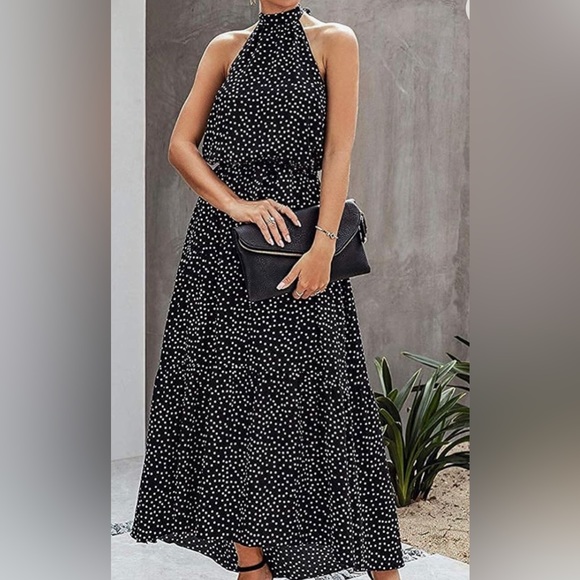 Maci Dress.  Halter / Backless Dress with belt. - Picture 3 of 6